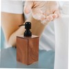 Healeved Refillable Pump Lotion Dispenser Walnut Pump Bottle for Shampoo