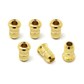 Vintage Forge Gold Top Mount Loading String-Thru Body Mini Ferrules for Electric Guitar (Set of 6) SFM40-GLD