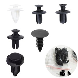 SAMCOS Car Rivet Bumper Clip Push Rivet Bumper Clip Cover Retaining Clip Nylon Bumper for Nissan, Mitsubishi, Suzuki, Honda, Daihatsu (Black A-6)