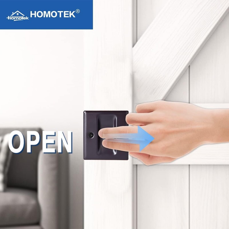 HOMOTEK 2 Pack Privacy Pocket Door Pull Without Switch Plate