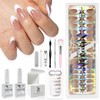 SXC Cosmetics French Tip Press On Nails, Pink Starter Kit,