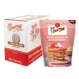 Bob’s Red Mill White Chocolate & Strawberry Pancake/Waffle Mix, 20 Ounce (Pack of 4) – Just Add Water, Makes 32-40 Pancakes per Bag
