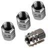 SHENKENUO 4 Silver Aluminum Wheel/Tire Valve Stem Cap Car Truck
