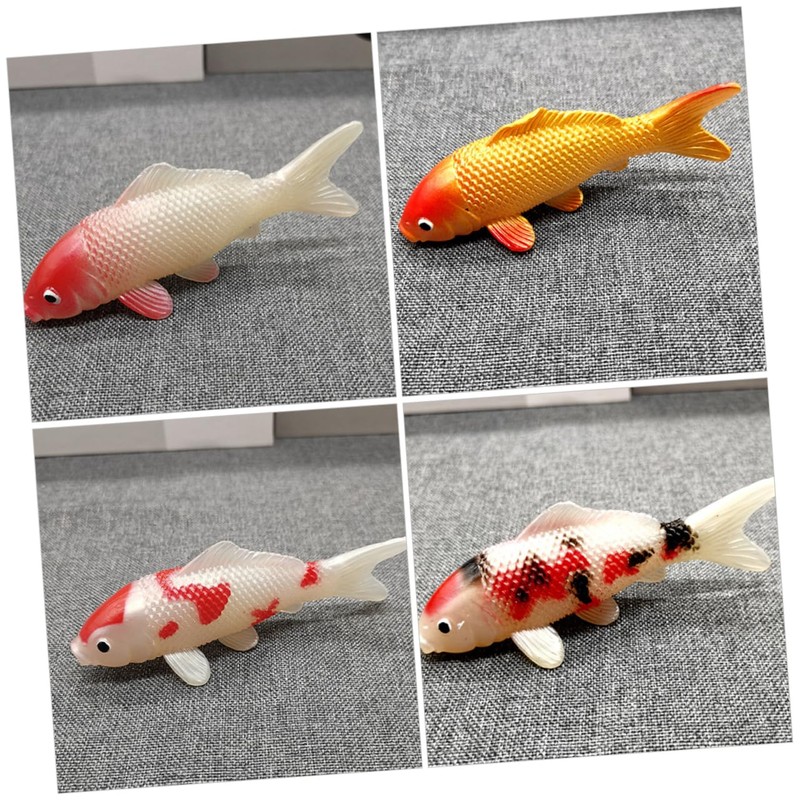 FUNOMOCYA 4 Pcs Artificial Fish Tank Ornaments Decorative Carp Lifelike