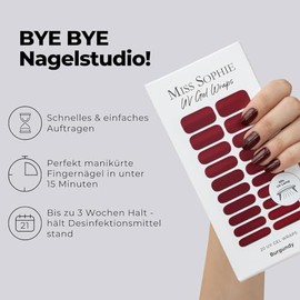 Original Miss Sophie UV Gel Nagelfolien Burgundy UV I 20 UV Gel Nagellack-Streifen einfarbig I F√ºr Finger- & Fu√ün√§gel