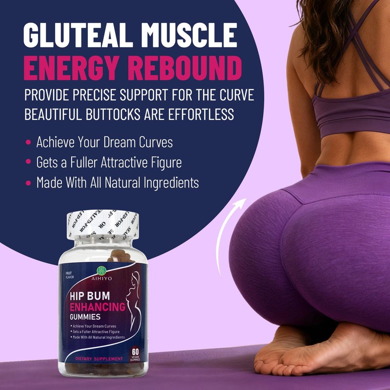 AIHIYO Hip Bum Enhancement Gummies, 60 Count