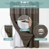 eachope Brown No Hook Waffle Weave Shower Curtain with snap-in