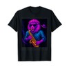 Lion Playing Saxophone Outer Space Vaporwave Jazz Galaxy T-Shirt