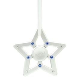 Matashi Hanging Christmas Tree Star Ornament Crystals, Christmas Decorations for Holiday Wedding Party Decoration, Tree OrnamentsShiny, Chrome Plated Metal Finish, Ribbons Included