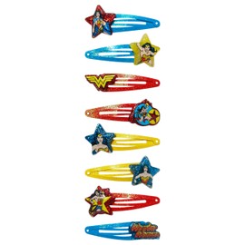 LUV HER Wonder Women Hair Clips for Girls Snap Clips 8 Pack Multi Color Ages 3+