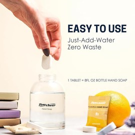 Foaming Hand Soap Tablet Refills - 12 Pack Makes 96 fl oz (12 x 8 fl oz Bottles) Orange Scented Hand Wash Soap Refill Tablets for Zero Waste Eco Friendly Cleaning Supplies