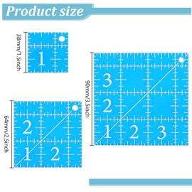 DELORIGIN 3Pcs Quilting Acrylic Template, Square Fabric Cutting Ruler(1.5"X1.5", 2.5"X2.5", 3.5"X3.5") with Binder Ring DIY Sewing Tools for Home Quilting Enthusiasts DIY Stitch Works