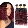 GLSMOSNW 1B/99j Bundles Ombre Burgundy Bundles Deep Wave Human Hair