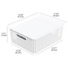 Kekow 6-Pack Plastic Storage Baskets with Lid, Organizer Bins, White