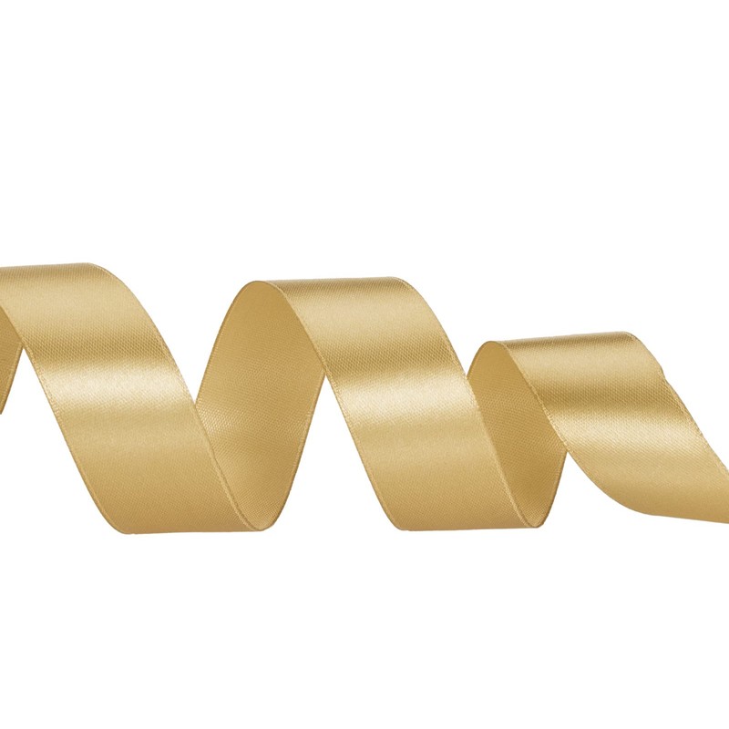 YASEO 1 Inch Champaign Gold Solid Satin Ribbon, 50 Yards