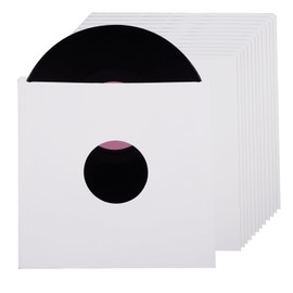 10 Inch Record Inner Sleeves, 20 Pack Heavyweight White Kraft Paper Vinyl Protective Sleeves, Square Acid Anti-Static Free Record Sleeves for 10 Inches LP Albums