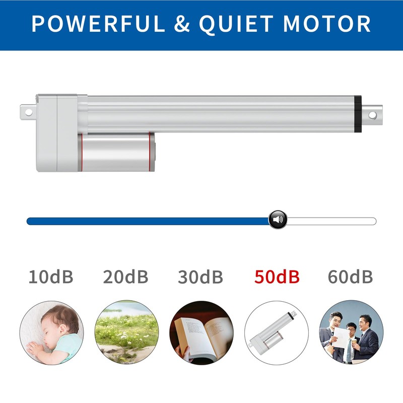 Stroke 200mm 1000N 8 Inch Stroke Linear Actuator 12V High