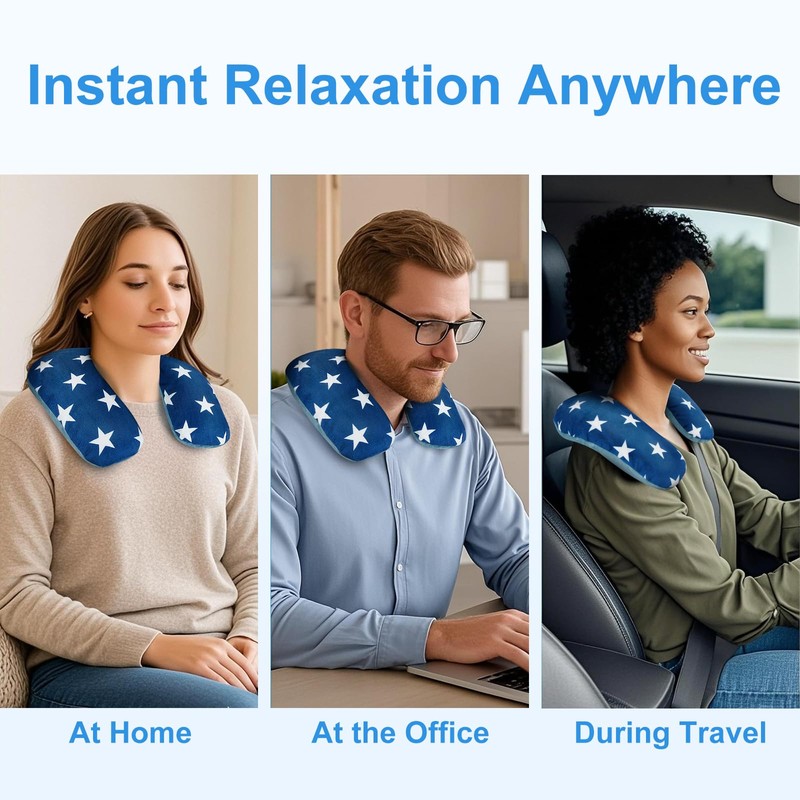 Atsuwell Neck Warmer Microwavable, Heated Neck Pillow Microwavable with Cotton