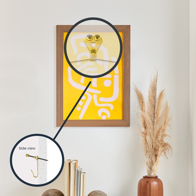 OOK 50025 Professional Picture Hangers, Art Hangers, Brass, Reusable Picture