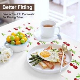 Cherry Shelf Liner for Kitchen Cabinets - Non-Adhesive Drawer Liner, Washable Non-Slip Fridge Liners for Shelves, Refrigerator Mats, Waterproof Kitchen Drawer Organizer