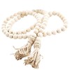 EasyBravo 58 Inch Wood Bead Garland with Tassels, Rustic Farmhouse