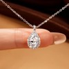EONFUN 2.5CT Pear Moissanite Pendant Necklace for Women (Silver)
