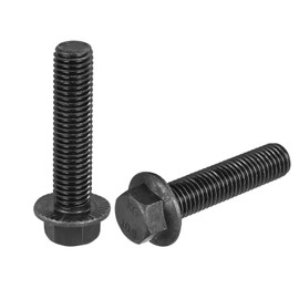 sourcing map M14-2x60mm Hex Serrated Flange Bolts 10.9 Grade Carbon Steel Screws 2pcs