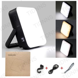 TIDNNS LED Camping Lantern Rechargeable, 10000mAh Portable Camping Lights up to 90 Hours & 4 Light Modes, IPX5 Waterproof Camping Essentials for Power Outages, Emergency, Tent, Outdoor (Black)