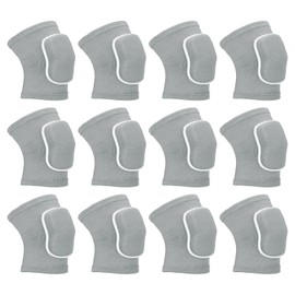 PATIKIL S Size Protective Knee Pads, 6 Pairs Sponge Volleyball Knee Pads Breathable Dance Knee Pads Brace for Women Men Football Basketball Workout, Grey