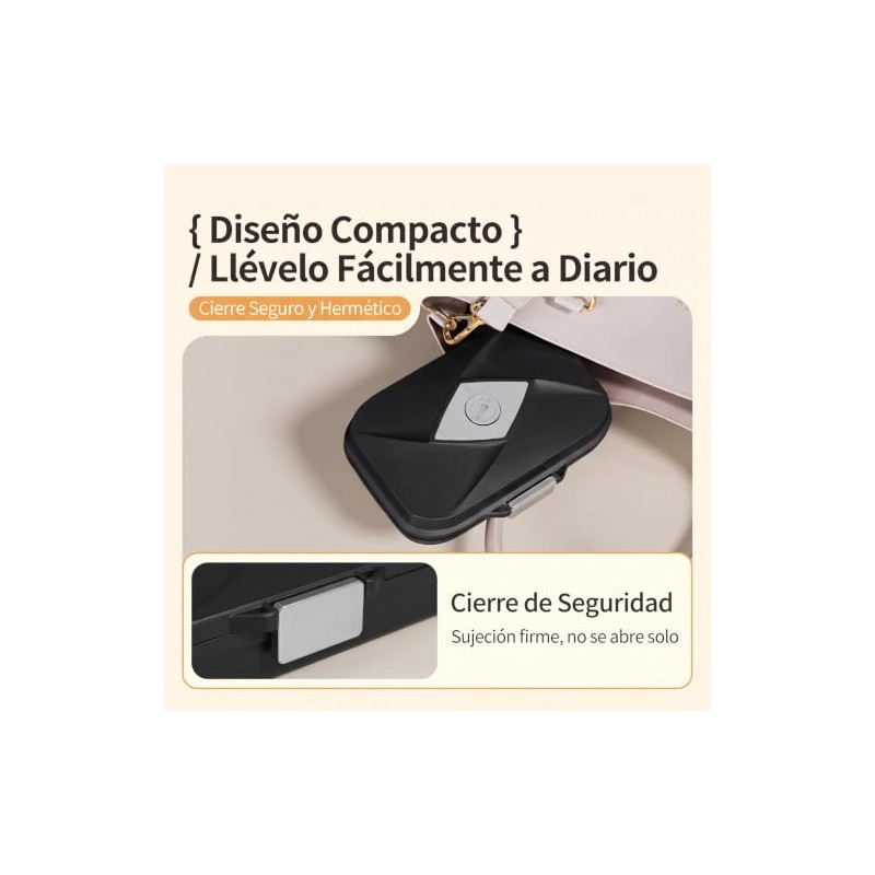 Richome Pastillero de Viaje Impermeable, Pastillero Semanal Portátil