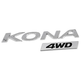 Hyundai 86310J9200 Lettering Kona 4WD Sticker Tailgate Emblem Model Lettering Logo, Chrome, Silver