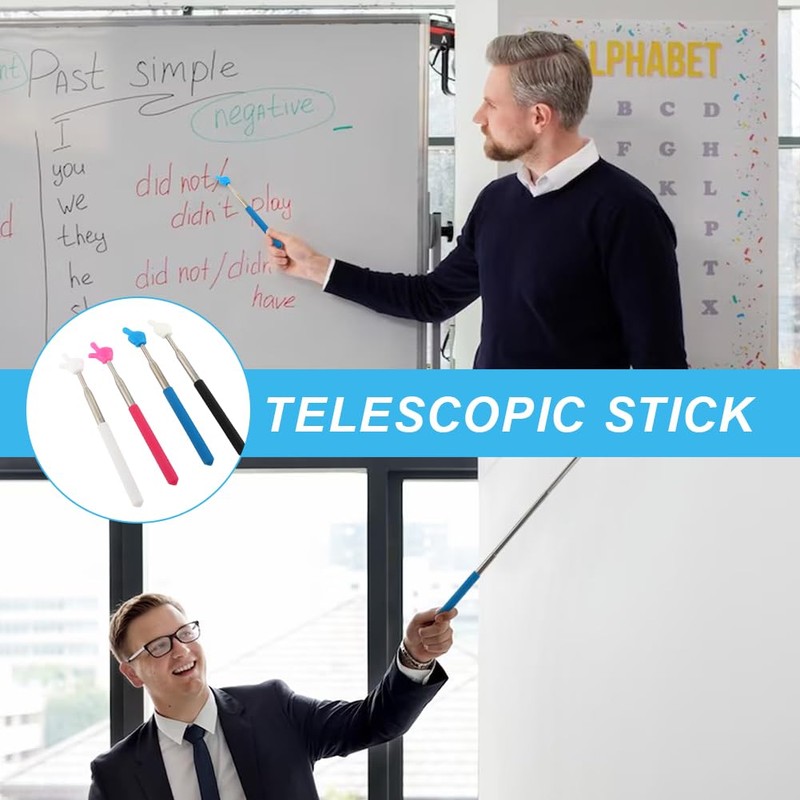 4 Pcs Telescopic Teachers Pointer, Extendable Finger Shape Pointer Finger
