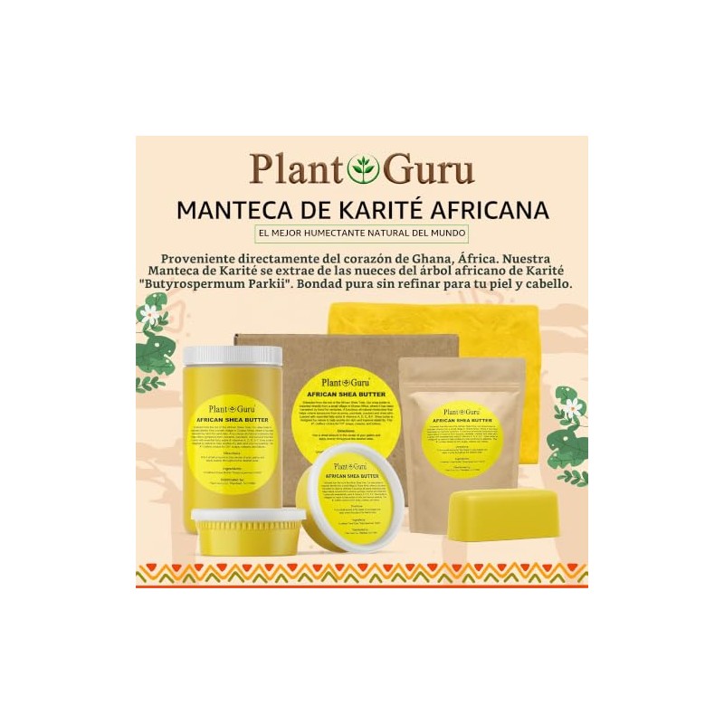 Plant Guru African Shea Butter Raw Unrefined Grade 100 Pure