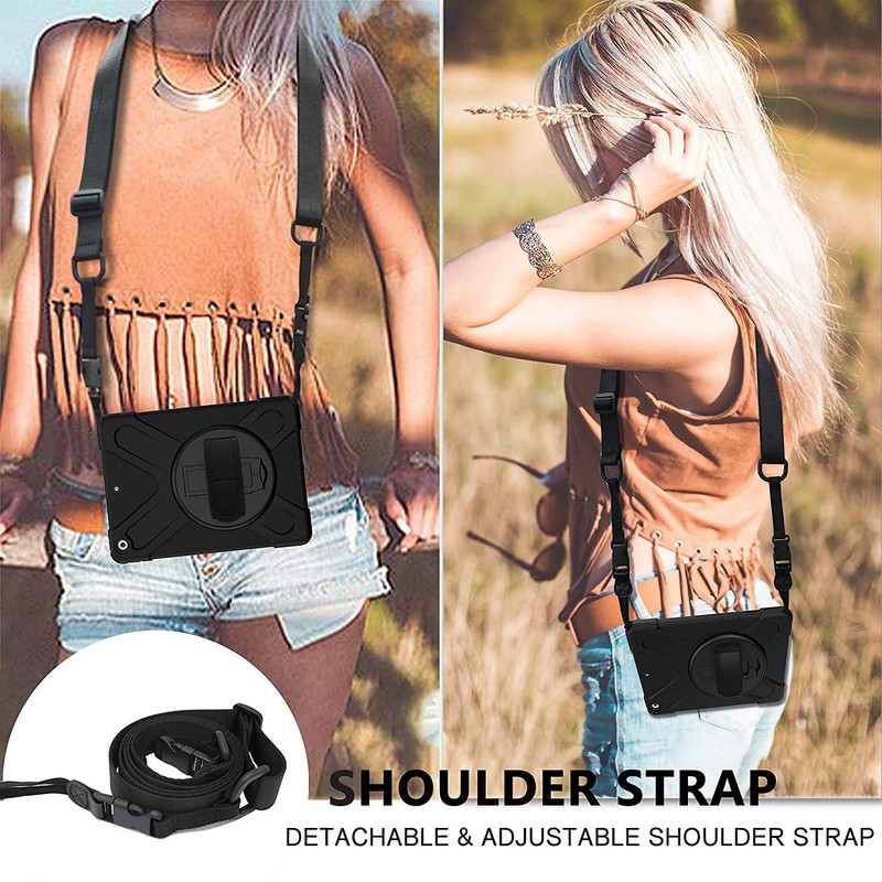 rantice Adjustable removable shoulder straps for Tablet Case (Black)