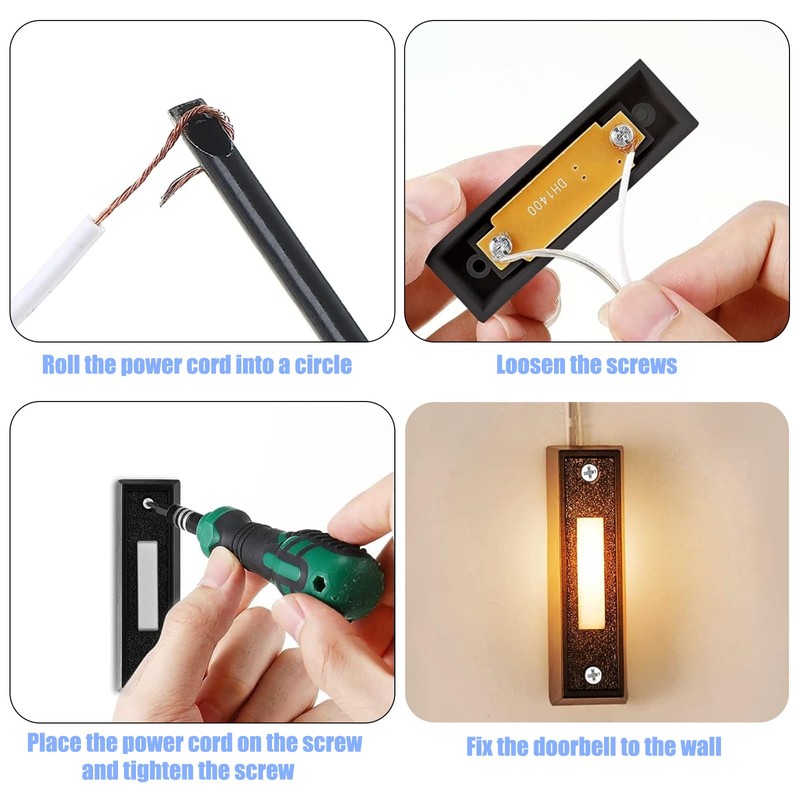 Sankoly Lighted Doorbell Button 2 Piece Doorbell Push Button Garage
