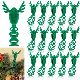 Axcoix 15 PCS Christmas Garland Ties, Adjustable Garland Hangers Hooks for Mantle, Reusable Garland Holder Stocking Holders for Stairways Banister Mantle Front Door