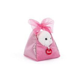 Trudi Rabbit Bow Bag Pink Plush Toys in a Handbag Fashionable Gift Idea 15 x 18 x 15 cm Size XS Fashion Pets Model 29621