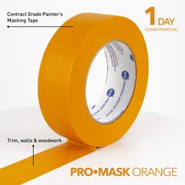 IPG ProMask Orange Contractor Grade Painter's Masking Tape, .94" x 60 yd, Orange, (9 Pack)