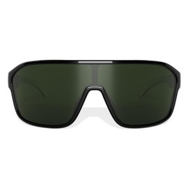 B.N.U.S Sports Running Sunglasses for men womens cycling shades UV Protection (Polished Black/G-15 Polarized, Plastic Lenses)