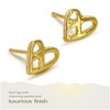 Gold Heart Earrings for Women. Small size Dimensions: 0.40 in