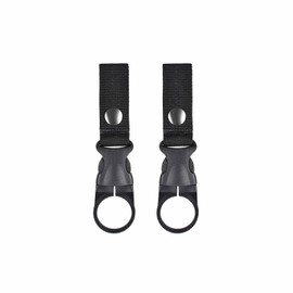 ALLVD Plastic Bottle Holder 2 Pack Portable Nylon Double Insurance Buckle Lightweight Camping Outdoor Trekking Climbing Equipment (Black)