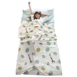 TRIWONDER Sleeping Bag Liner Camping Sheet Travel Sheet Cotton Lightweight Sleeping Sack for Camping, Traveling, Hotels & Backpacking (White, L -70.9x90.6 in)