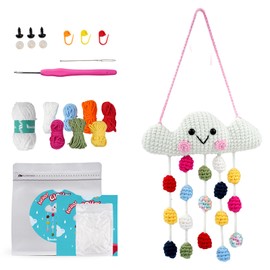 LetCartMaker Crochet Kit for Beginner, Cloudrop Complete Beginners Crochet Kit Crochet Starter Set with Step-by-Step Video Tutorials Birthday Craft Gift for Adults Kids