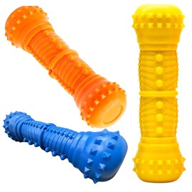 Zvire Spike Dog Chew Toy – Squeaky Bone Toy for Dogs & Puppies | Bright, Interactive Teething Toy for Boredom Relief & Strong Teeth | Assorted Colours, 1PC, 22cm