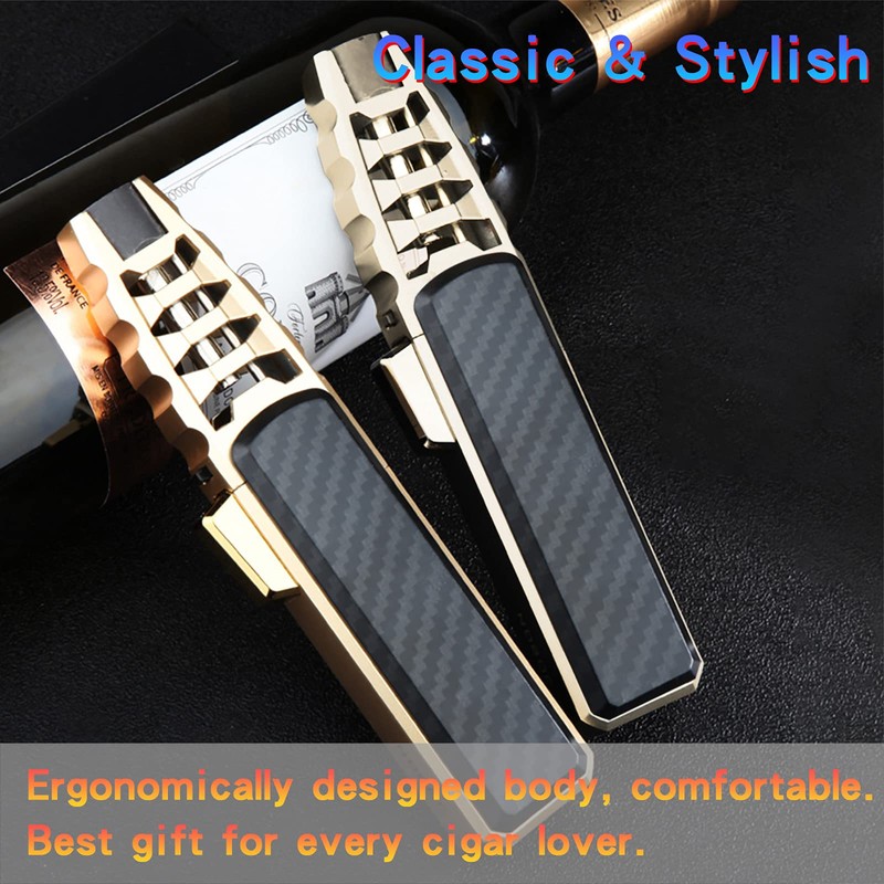 DOUBFIVSY Butane Torch Lighter, Refillable Kitchen Cooking Torch with Safety