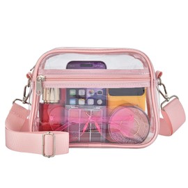 Oraben Clear Bag for Stadium Events Clear Purse Stadium Bag Satchel Handbags for Sports Events Concerts Festivals (Pink)