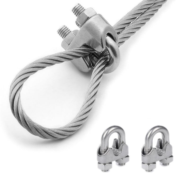8Pcs M6 Wire Rope Clips Stainless Steel Cable Clamp U