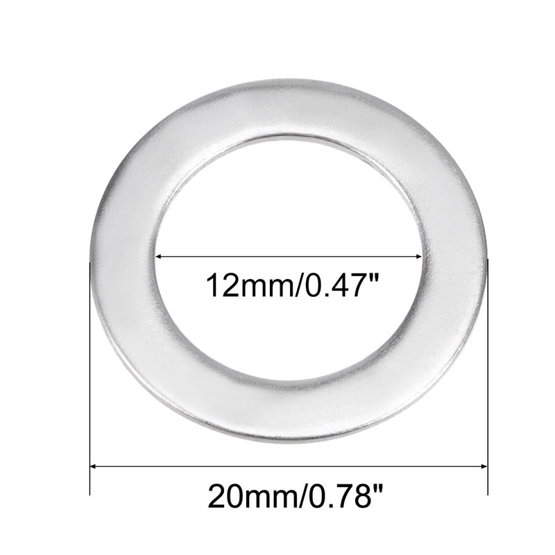 sourcing map 20 Pcs 12mm x 20mm x 0.8mm 304