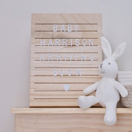 Ginger Ray Wooden Letter Display Board with 170 Letters, Numbers & Symbols Baby Nursery Décor