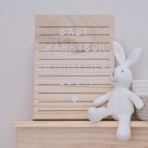 Ginger Ray Wooden Letter Display Board with 170 Letters, Numbers & Symbols Baby Nursery Décor